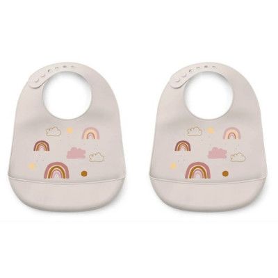 Liewood haklapp silikon Tilda 2-pack, rainbow love sandy