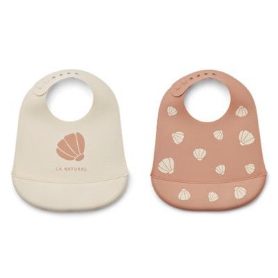 Liewood haklapp silikon Tilda 2-pack, snäcka/pale tuscany