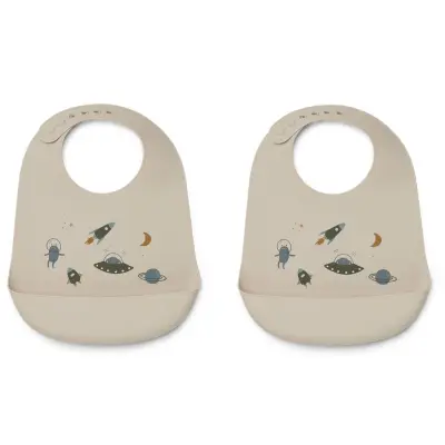 Liewood haklapp silikon Tilda 2-pack, space multi mix