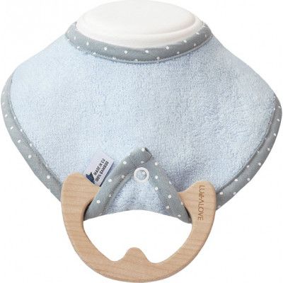LullaLove Haklapp med Träbitis (Blå)