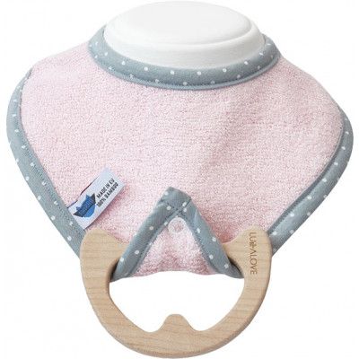 LullaLove Haklapp med Träbitis (Rosa)