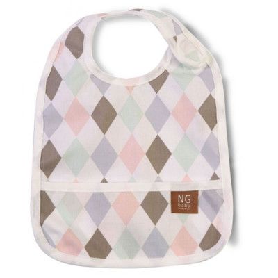 NG Baby Haklapp med Kardborre Harlequin (Rosa)