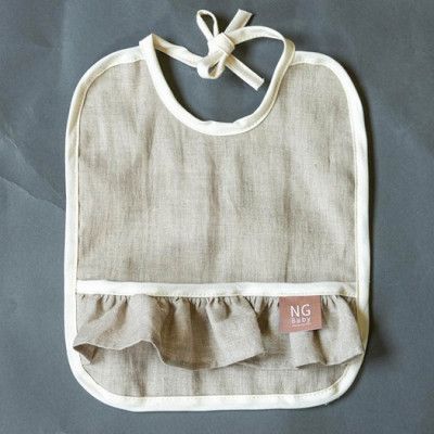 NG Baby haklapp med volang MOOD, natur