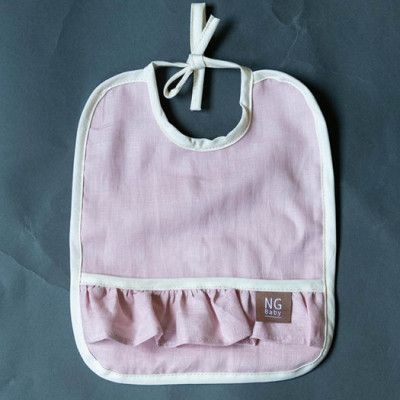 NG Baby haklapp med volang MOOD, rose