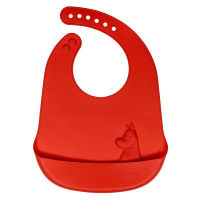 Rätt Start haklapp i silikon, Mumin lingonberry red