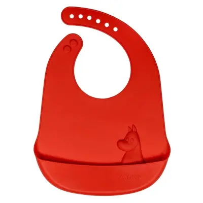 Rätt Start haklapp i silikon, Mumin lingonberry red