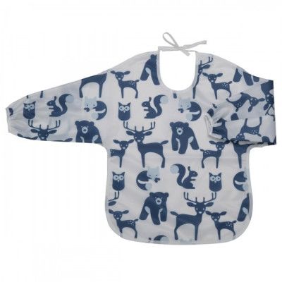 Rätt Start Haklapp med Ärm (Djur Blå)