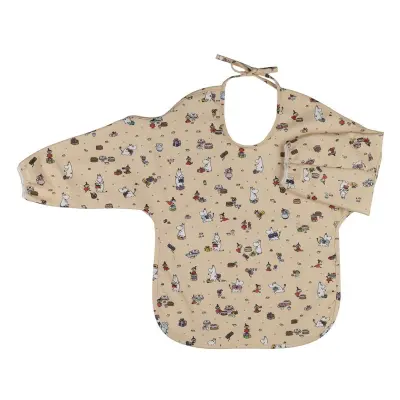 Rätt Start haklapp med ärm Mumin picknick, beige