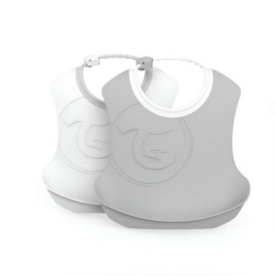 Twistshake haklapp 2-pack, grå/vit