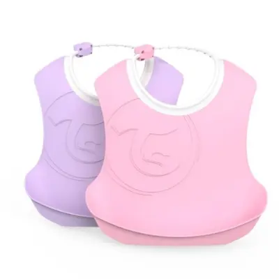 Twistshake, Haklapp 2-pack Pastell Rosa/Lila