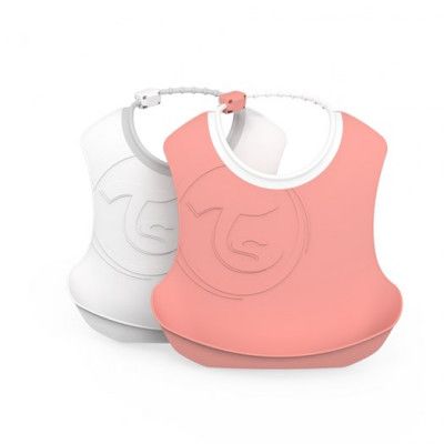 Twistshake haklapp 2-pack, peach pastell/vit