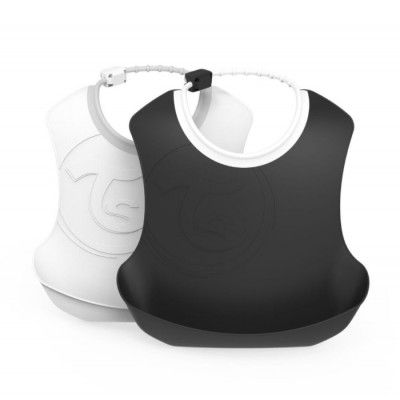 Twistshake Haklapp 2-pack (Svart/Vit)