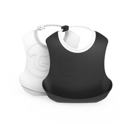 Twistshake haklapp 2-pack, svart/vit