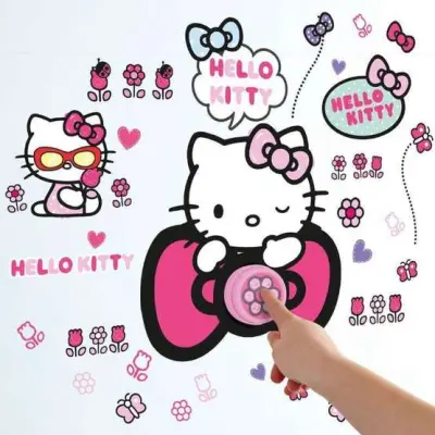 EuroToys Hello Kitty - Helo Kitty Väggklistermärke Och Ringklocka