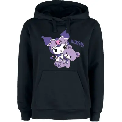 Hello Kitty - Anime Luvtröja - Hello Kitty and Friends - Kuromi - S 3XL - för Dam - svart