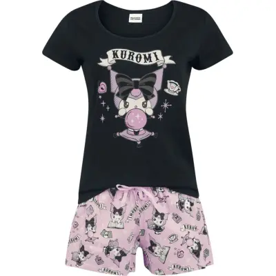 Hello Kitty - Anime Pyjamas - Hello Kitty and Friends - Kuromi - Glaskugel - S 3XL - för Dam - flerfärgad