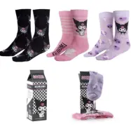 Hello Kitty - Anime Strumpor - Kuromi - one size - för Dam - flerfärgad