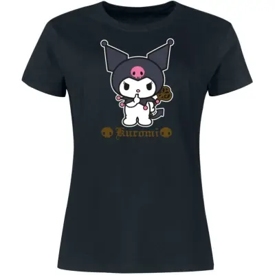 Hello Kitty - Anime T-shirt - Hello Kitty and Friends - Kuromi - S 3XL - för Dam - svart