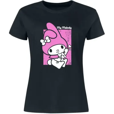 Hello Kitty - Anime T-shirt - Hello Kitty and Friends - My Melody - S 3XL - för Dam - svart