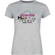 Hello Kitty - Anime T-shirt - Hello Kitty & Powerpuff Girls - Super Cute - S XXL - för Dam - gråmelerad
