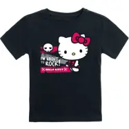 Hello Kitty - Anime T-shirt - I`m about to rock - 128 164 - för barn - svart