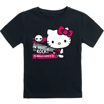 Hello Kitty - Anime T-shirt - I`m about to rock - 128 164 - för barn - svart