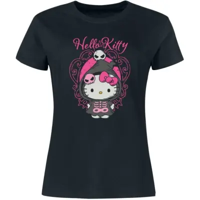Hello Kitty - Anime T-shirt - M 3XL - för Dam - svart