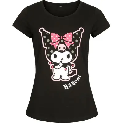 Hello Kitty T-shirt - Hello Kitty and Friends - Kuromi - S 3XL - för Dam - svart
