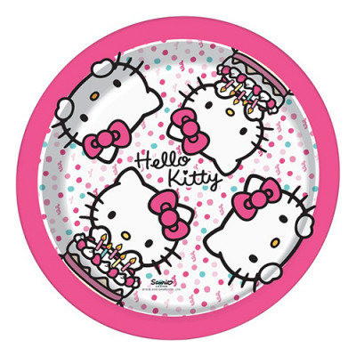 Papperstallrikar Hello Kitty Födelsedag - 8-pack