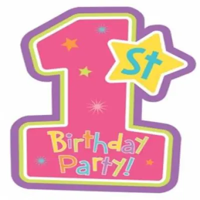 1-årskalas inbjudningskort rosa 8-pack