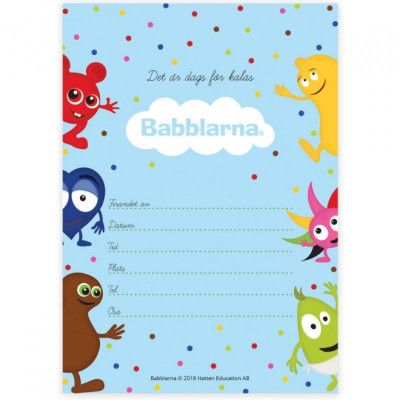 Babblarna inbjudningskort 8-pack