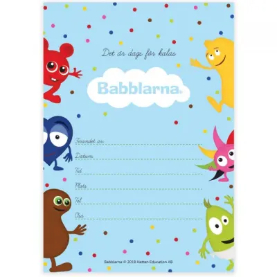 Babblarna inbjudningskort 8-pack