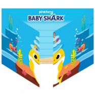 Baby Shark inbjudningskort 8-pack