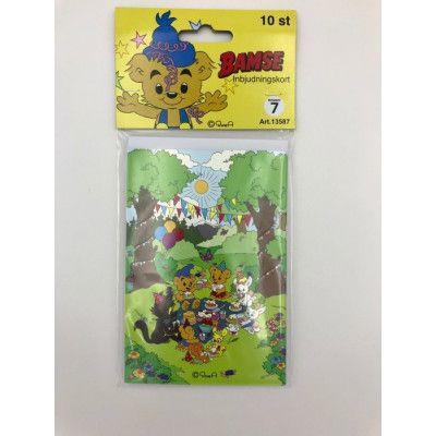 Bamse Inbjudningskort 10-pack
