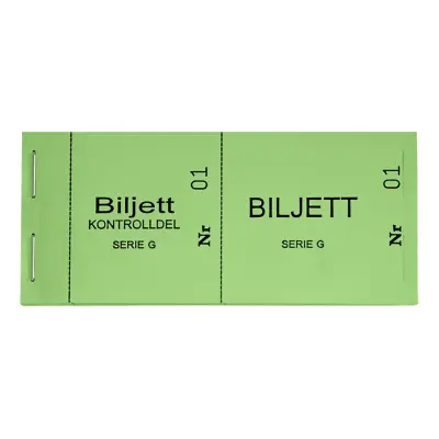Biljettblock 1-100 - Grön