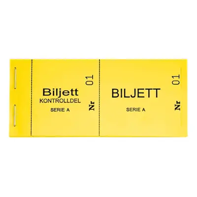 Biljettblock 1-100 - Gul