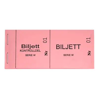 Biljettblock 1-100 - Rosa