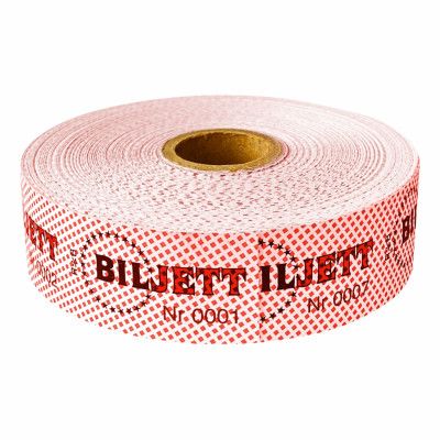Biljetter på Rulle - 1000-pack Röd