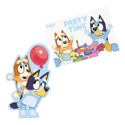 Bluey Inbjudningskort med Kuvert - 8-pack