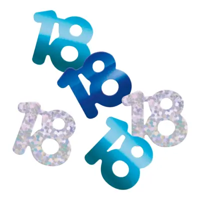 Bordskonfetti 18 Blå/Silver - 14 gram