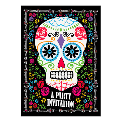 Day of the Dead Inbjudningskort - 8-pack