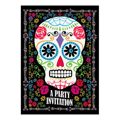 Day of the Dead Inbjudningskort - 8-pack