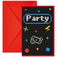 Gaming Party Inbjudningskort 6-pack