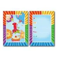 Inbjudningskort 1 årskalas 8-pack