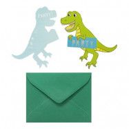 Inbjudningskort 8-pack i Dinosaurier motiv