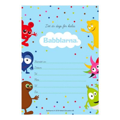 Inbjudningskort Babblarna - 8-pack