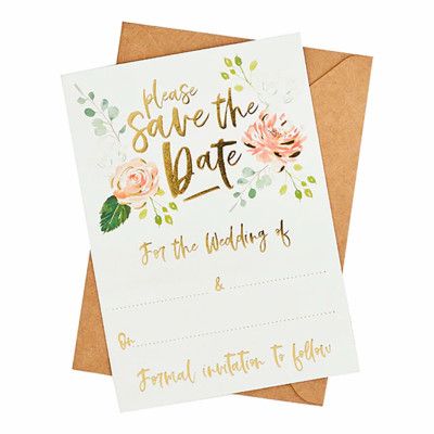 Inbjudningskort Bröllop Save The Date - 25-pack