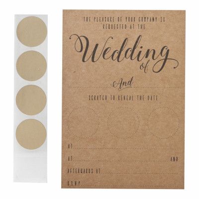 Inbjudningskort Bröllop Scratch Natur