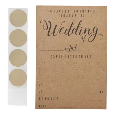 Inbjudningskort Bröllop Scratch Natur