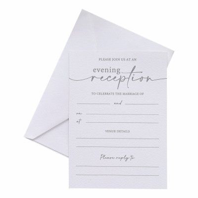 Inbjudningskort Bröllop Vit - 10-pack